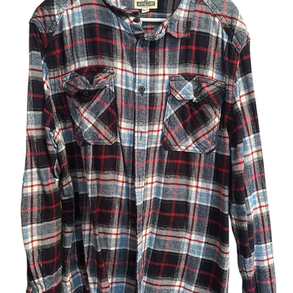 Distillery Plaid Flannel Shirt - Red, Black, Blue